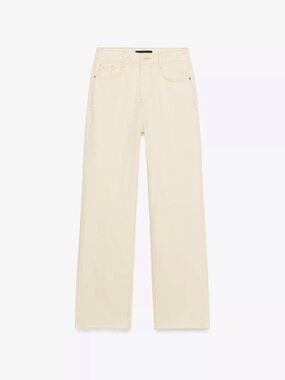 Zara Cream Straight-Leg Jeans